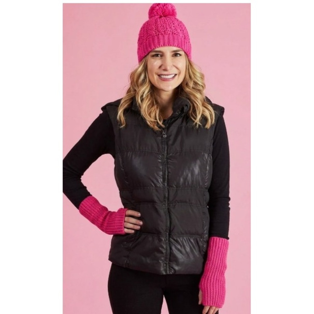 NEW Rebecca Minkoff Hot Pink Arm warmers RARE Color Winter Fashion Knit NWT